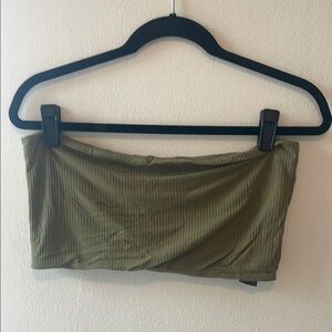 Topshop Khaki Green Bandeau Top